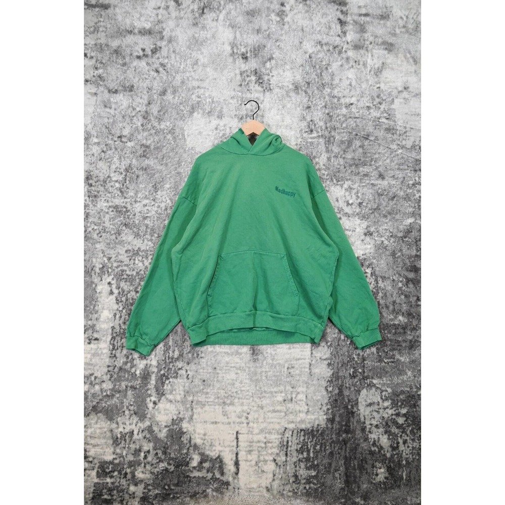 Madhappy Green Monochrome Pullover Hoodie Sweatshirt Size XL